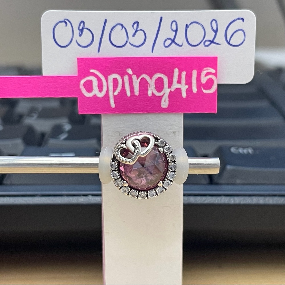 Pandora Valentine Double Hearts Pink Radiant charm